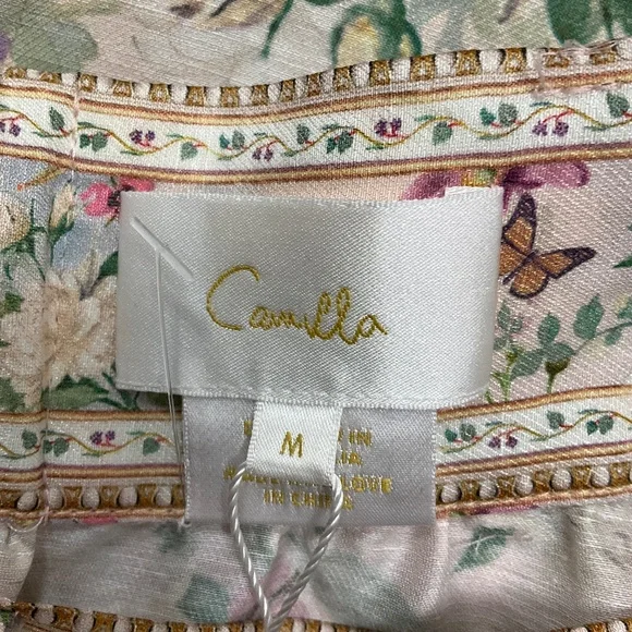 CAMILLA LIGHT PINK MULTI PALACIO PLAYGROUND PRINT MAXI SKIRT WITH DEEP HEM FRILL - Picture 4 of 5